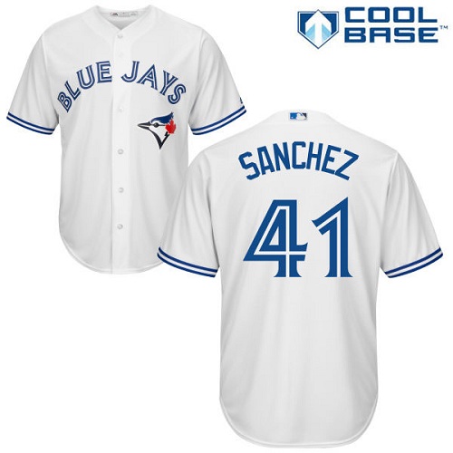Blue Jays #41 Aaron Sanchez White Cool Base Stitched Youth MLB Jersey - Click Image to Close
